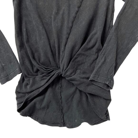 Zella Girls Size XS‎ Long Sleeve T Shirt Gray Tie Knot Waist - Picture 5 of 8